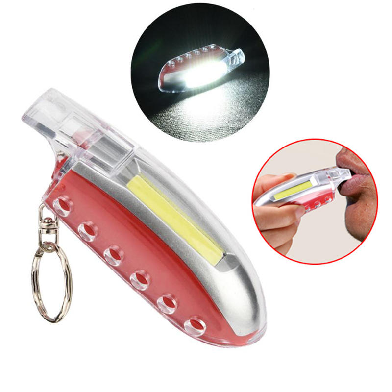 IPRee® 2 w 1 Mini COB LED 3 tryby Keychain Whistle Light Camping Light Emergency Safety Lamp