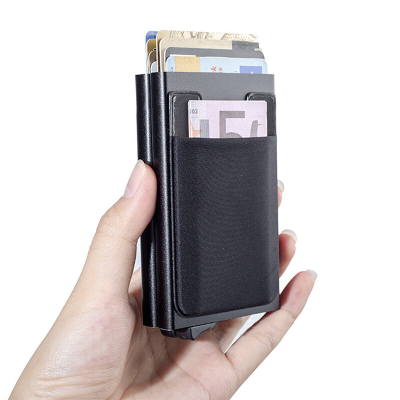 Αλουμινένιος κάτοχος κάρτας RFID πολλαπλών τσεπών ανδρών Minimalist πορτοφόλι θήκη κατόχου κάρτας τράπεζας.