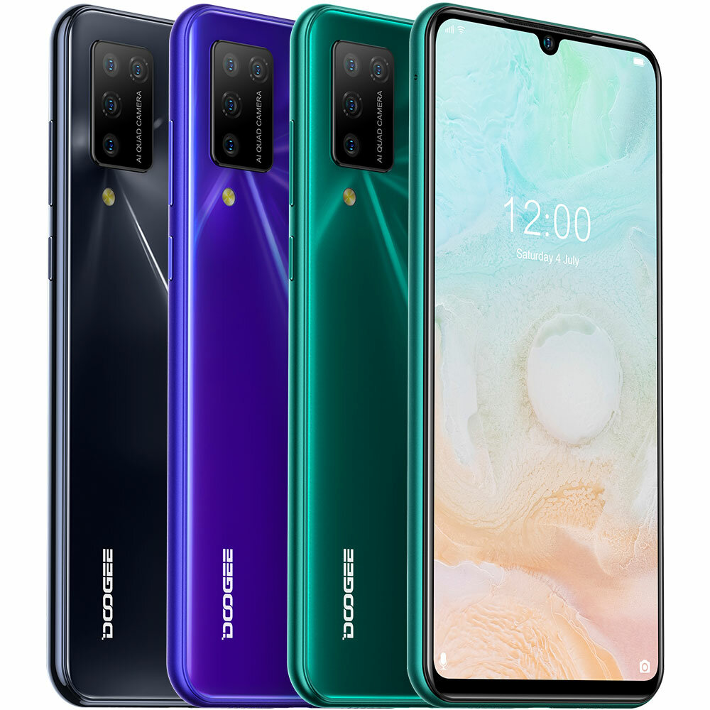 DOOGEE N20 Pro Global Version 6.3 inch FHD+ Waterdrop Display Android 10 4400mAh 16MP Quad Rear Camera 6GB 128GB Helio P60 Octa Core 4G Smartphone