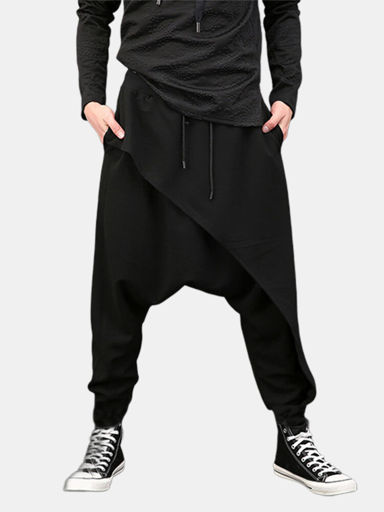 Men Casual Drape Drop Crotch Harem Hip Hop Trouser Baggy Cross-Pants, INCERUN  - buy with discount