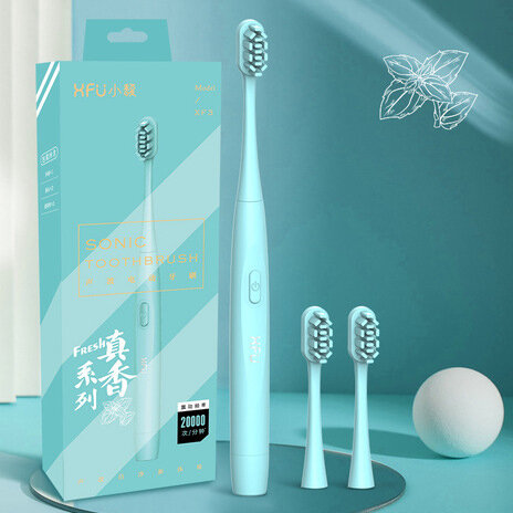 Seago XF3 Sonic Electric Toothbrush Adult Teeth Bright White Tooth Cleaner W/ 3 Brush Heads