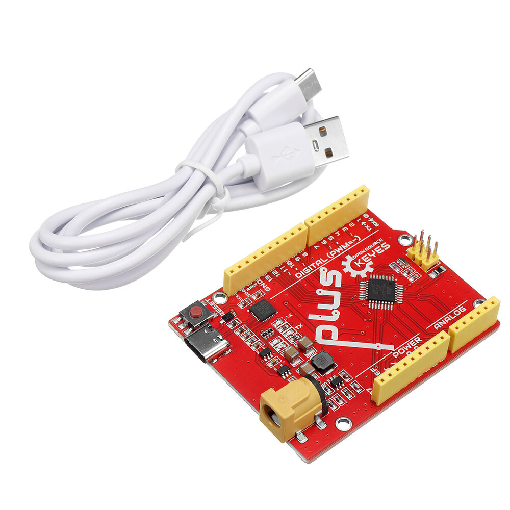 Keyes? PLUS uitbreidingskaart met Type C-interface + USB-kabel compatibel voor Arduino UnoR3 Arduino