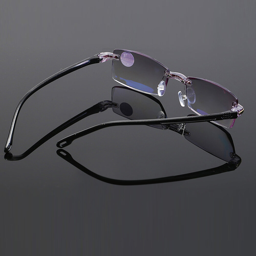 Unisex opvouwbare frameloze diamant getrimde anti-blauw lichtblauwe film leesbril verziend bril