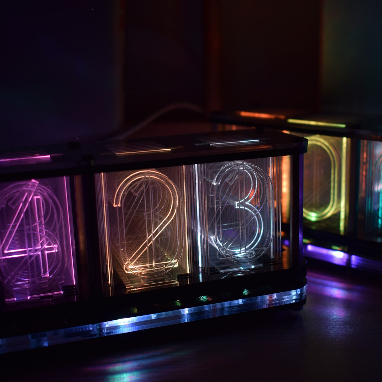 Upgrade Acryl Vetgedrukte Woordproductie Kit Voor Kleur RGB Glow Tube Klok LED Muziek Spectrum 18631