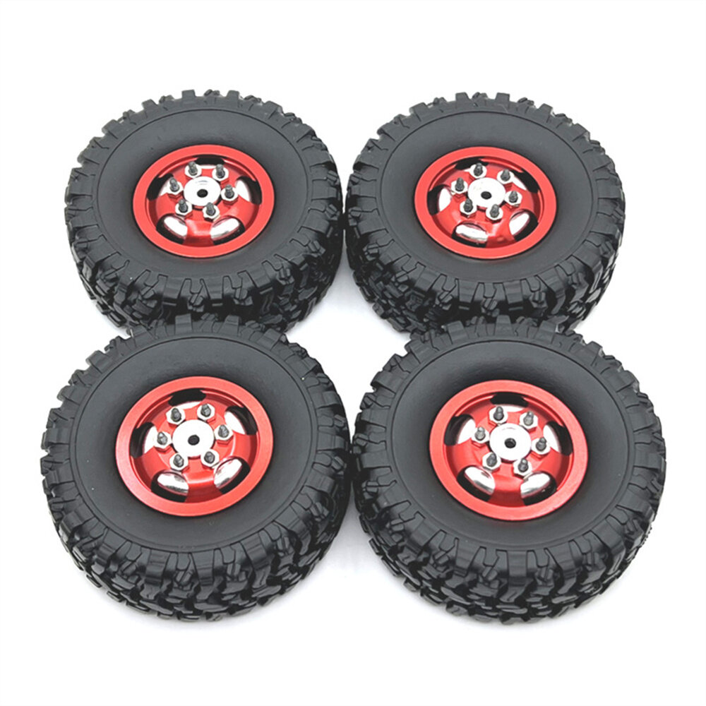 

4PCS Upgraded Metal Rims Tires Wheels MNRC MN82 for TOYOTA Land Cruiser LC79 1/12 WPL 1/16 RC Cars Vehicles Models Spare
