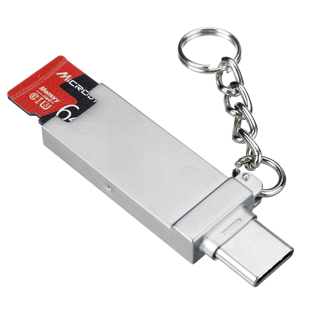 

Bakeey 2 в 1 USB 3.1 Type-C Устройство чтения карт TF 2 ТБ Высокоскоростной считыватель карт памяти OTG из алюминиевого
