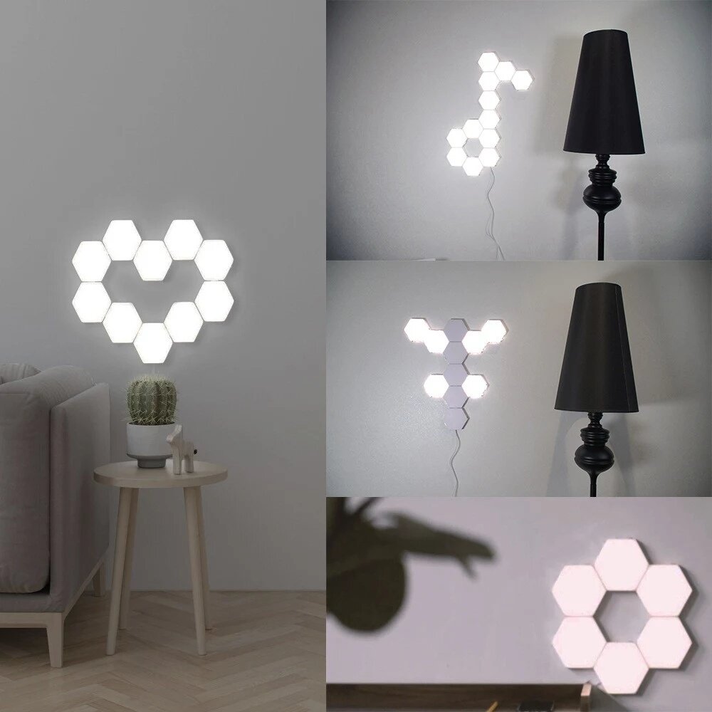 LED Wandlamp Hexagon Wit Sfeerverlichting Touch Control Verlichtingssysteem Kamerlamp Woondecoratie