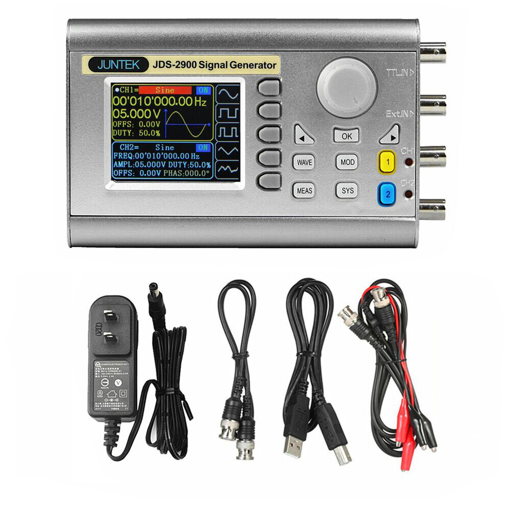 JUNTEK JDS2900 series 15MHz- 60MHz DDS function signal generator CNC dual-channel frequency counter Arbitrary waveform g