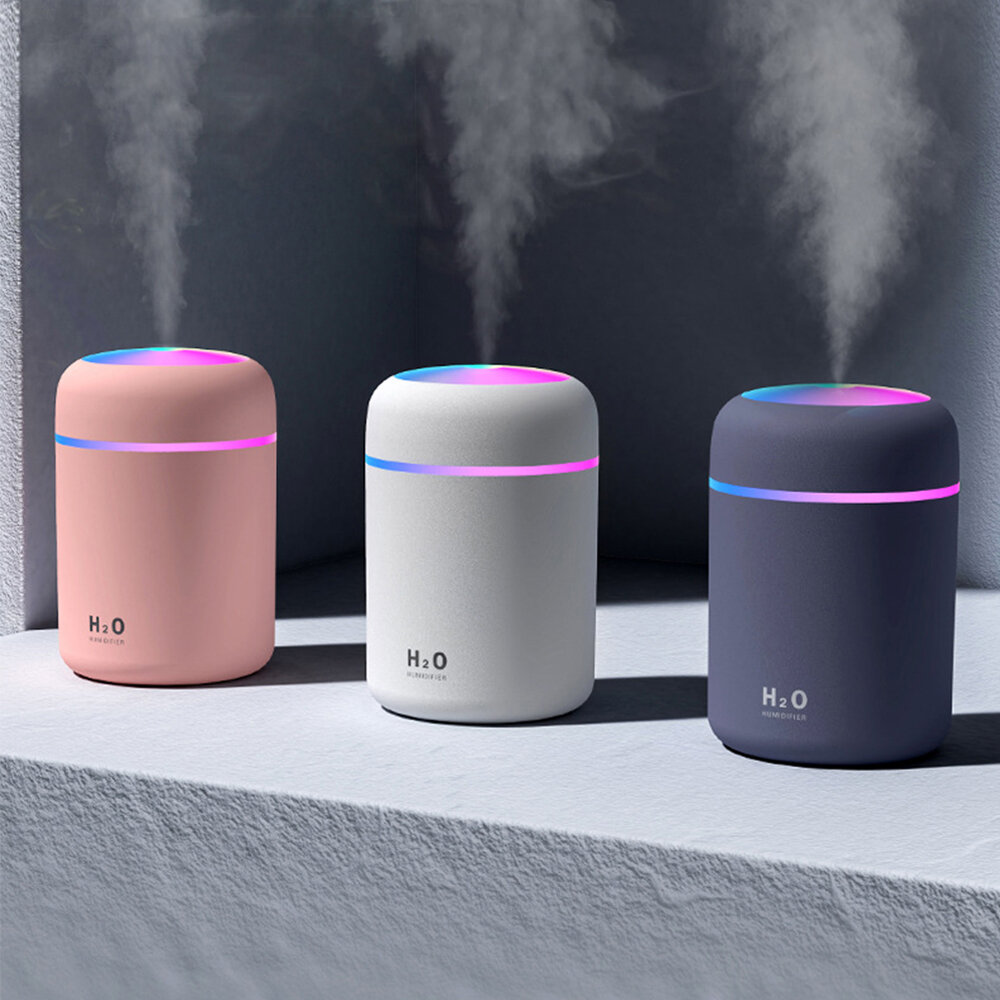 300ml Electric Air Diffuser Mini Ultrasonic Aroma Oil Humidifier Colorful Light Purifier Lonizer Home Outdoor Travel