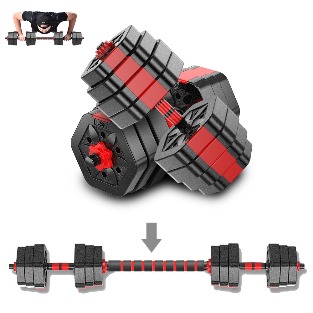 

1 пара 20/30/40 кг гантели для мужчин Фитнес Съемная регулируемая силовая тренировка Упражнение со штангой Набор
