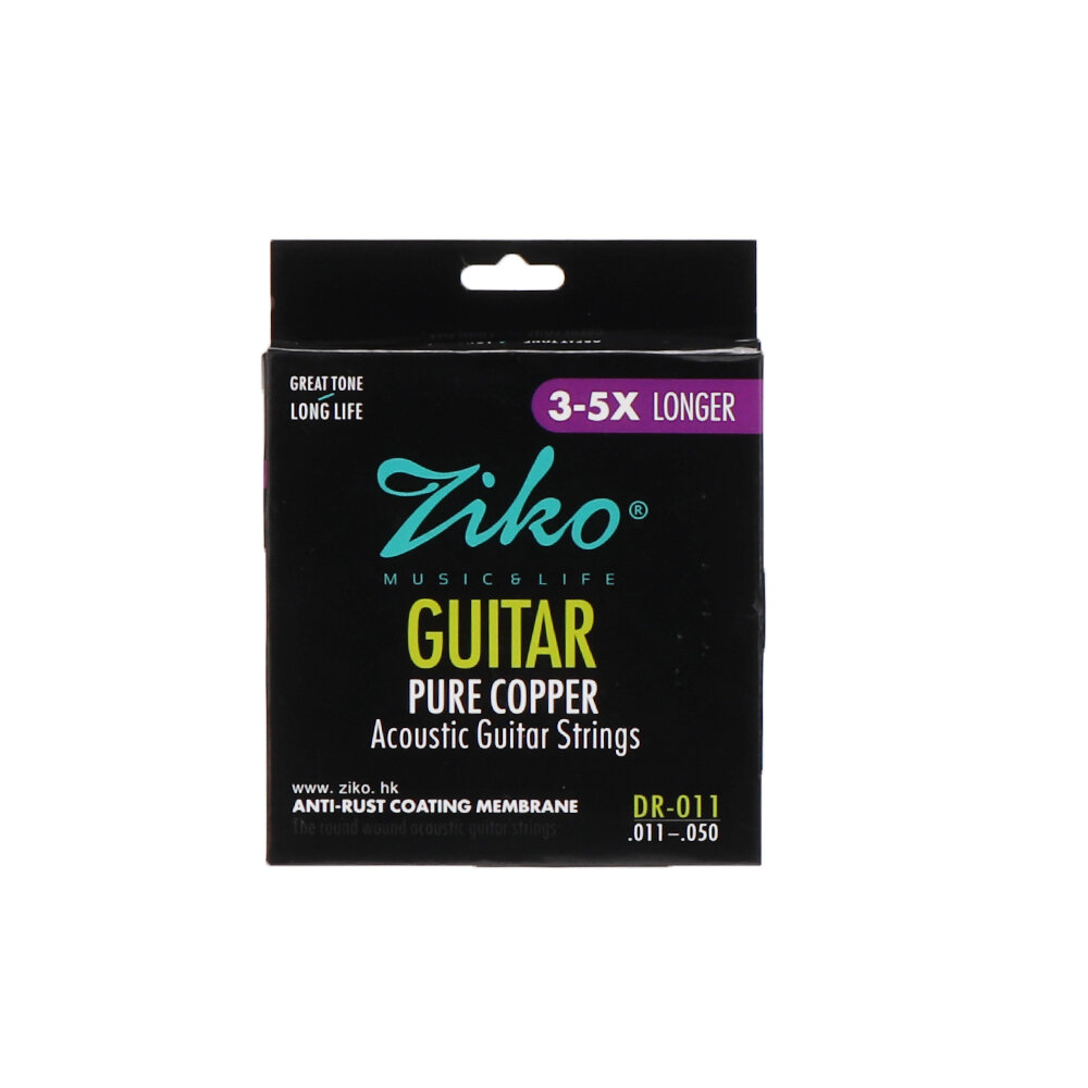 

ZIKO DR Series 010-048 011-050 012-053 Inch Acoustic Guitar Strings Pure Copper Wound Strings Anti-Rust Coating Membrane