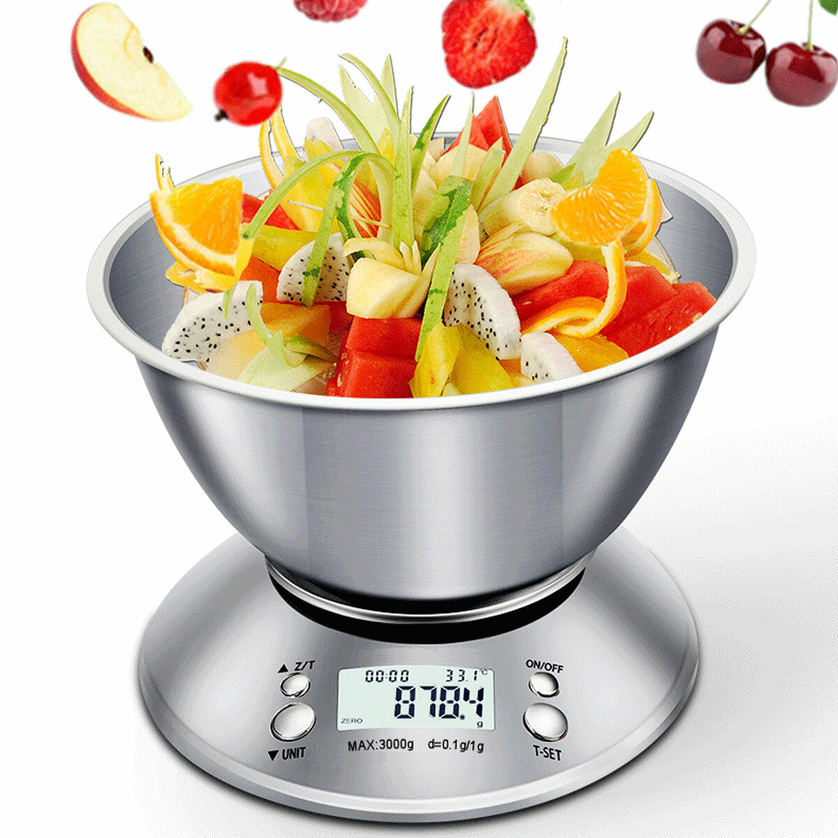 Digital Kitchen Scale LCD Display Stainless Steel Baking High Precision Removable Kitchen Scale