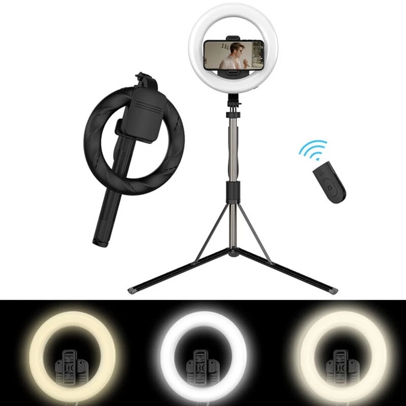 Bakeey L06 4 in 1 draadloze bluetooth selfie stick handheld afstandsbediening sluiter met 8 inch LED