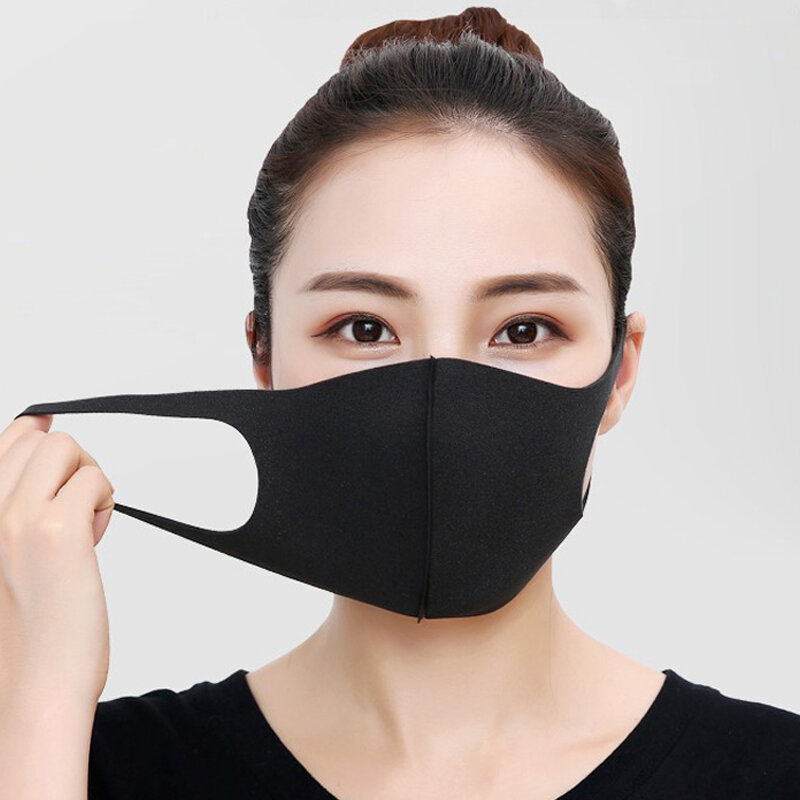 3PCS Cara lavable a prueba de polvo Mascara Protección contra neblina de esponja Soft Respirador de alta elasticidad