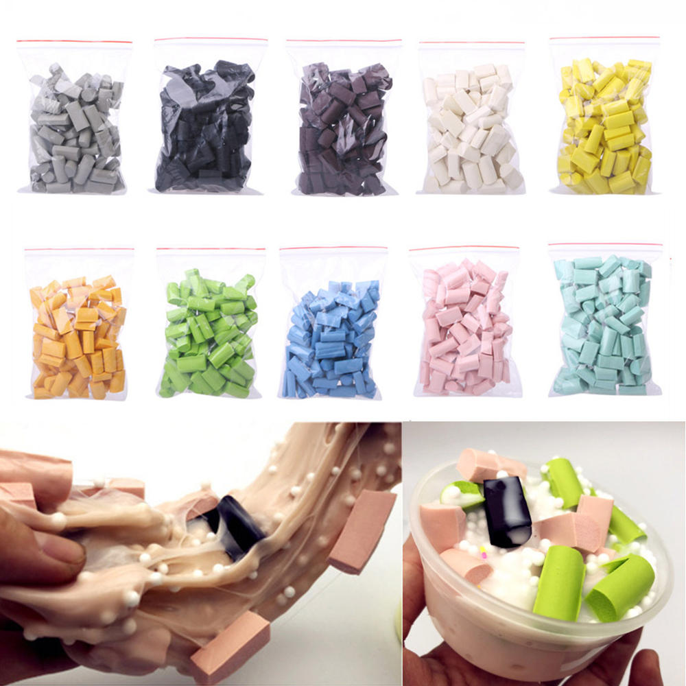 70Pcs/Bag DIY Slime Stuff Sponge Mud Foam Strip Block Additives Filling Fluffy Clay Supplies Accessories