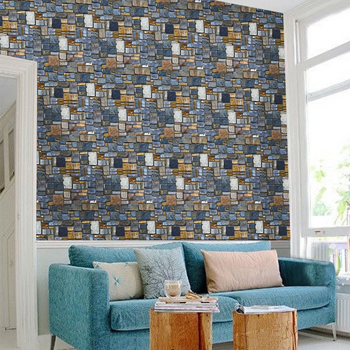 3d waterproof wall paper brick sticker rolls self-adhesive backdrop 45cm*5/10m for bedroom living room decoration