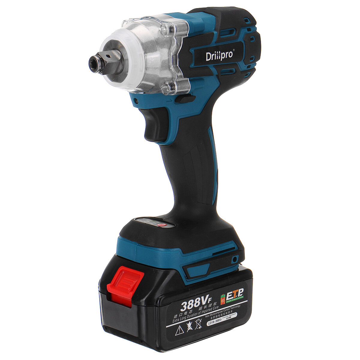 Drillpro 388VF 520N.m Brushless Electric Cordless Impact Wrench 1/2 inch Drill Driver...