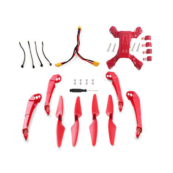 Landing Gear + Propellers + XT30 Battery Parallel Plug Cable + Protection Set for MJX B2W B2C