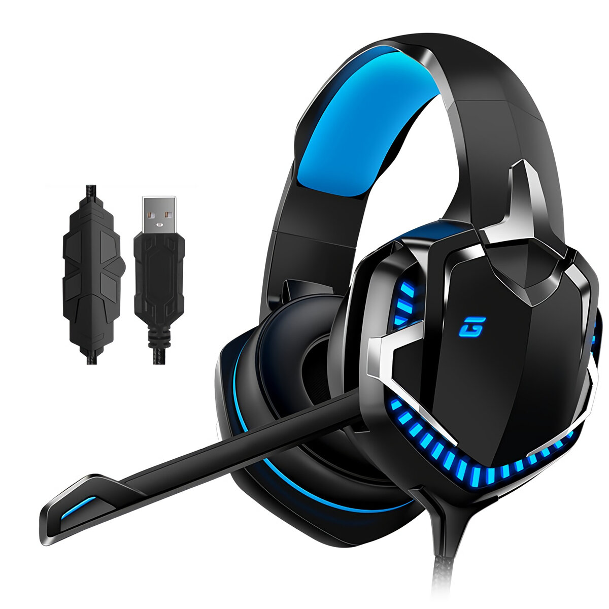 

MC N20 Wired Game Headphone USB 7.1 Channel 4D Surounding Sound 50mm Driver Gaming Headset with Mic for Computer PC Game