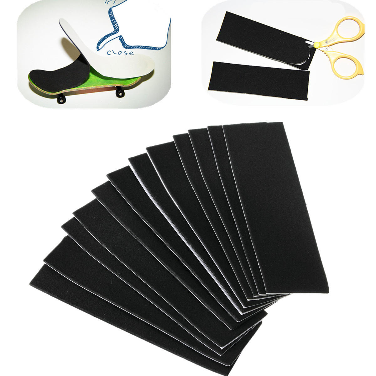 12st 110mm x 35mm zwarte houten toets skateboard schuim grip tape stickers