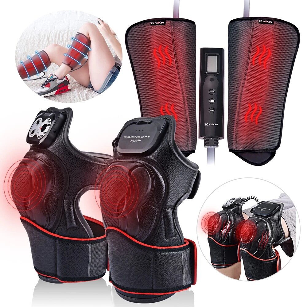 Heat Therapy Knee Massager Relieve Arthritis Pain Knee Joint Brace Support Vibration High Frequency 