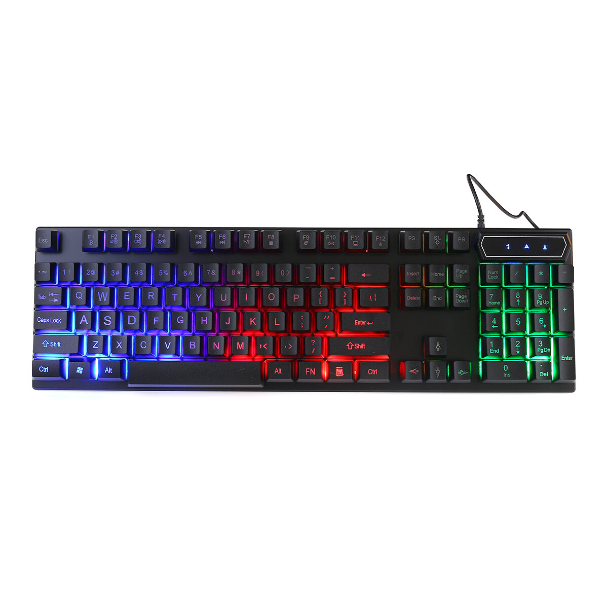104 Keys Wired Gaming Keyboard USB Wired RGB Backlight Keyboard Waterproof for PC Computer Laptop