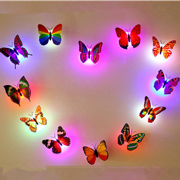 

Honana DX-138 6 шт. изменение цвета LED мигающая бабочка ночник декоративные огни 3D наклейки