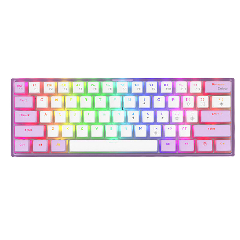 

XVX Womier WK61 61 Keys Wired Mechanical Gaming Keyboard Hot Swappable Dye Sublimation PBT Pudding Keycaps OEM Profile U