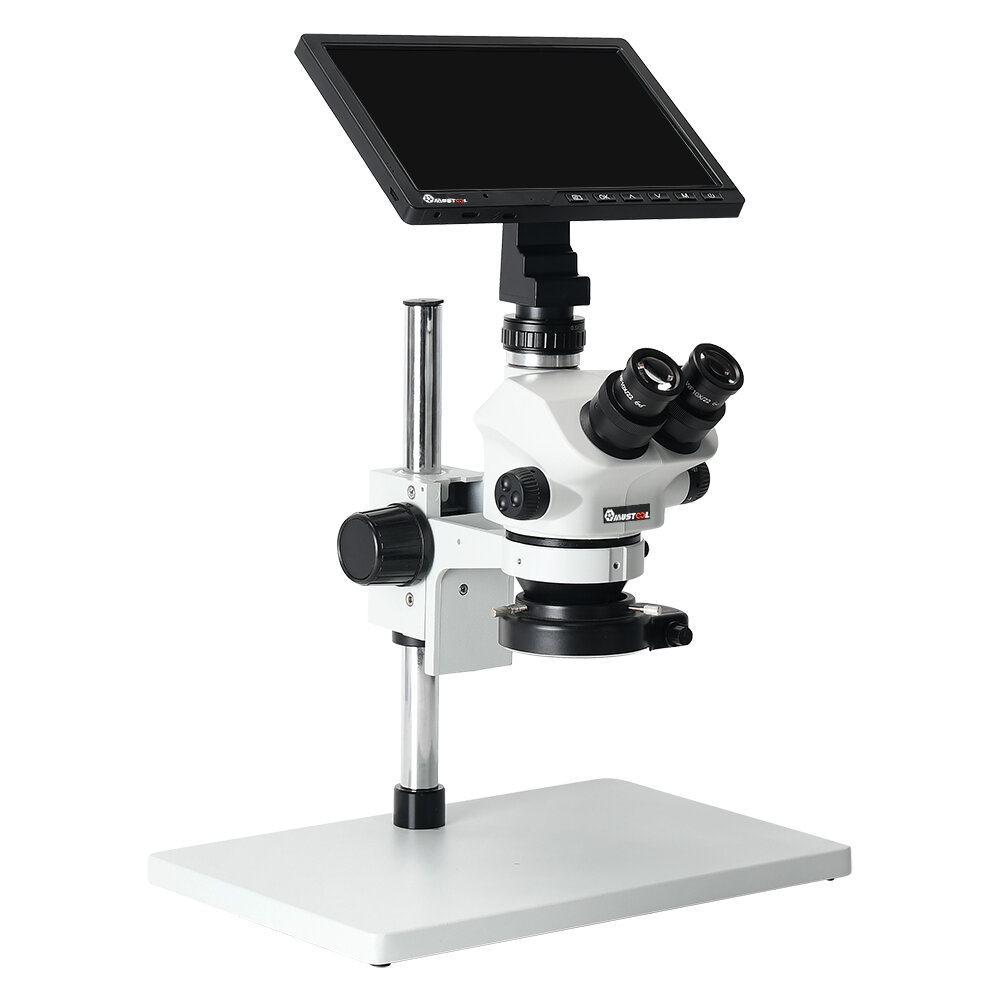 7-50X High-Definition Trinoculaire Stereo Microscoop Met 10-Inch Geïntegreerde Microscoop Camera Voo
