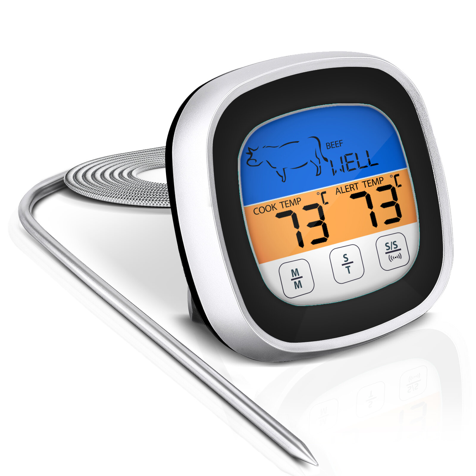 Vlees Voedsel Thermometer Digitale Instant Lezen Koken Keuken Voedsel Thermometer Met Waterdicht Ultra Snelle LCD Touch Backlight Magneet Opvouwbare Sonde Voor Grill Olie Frituur Buiten BBQ