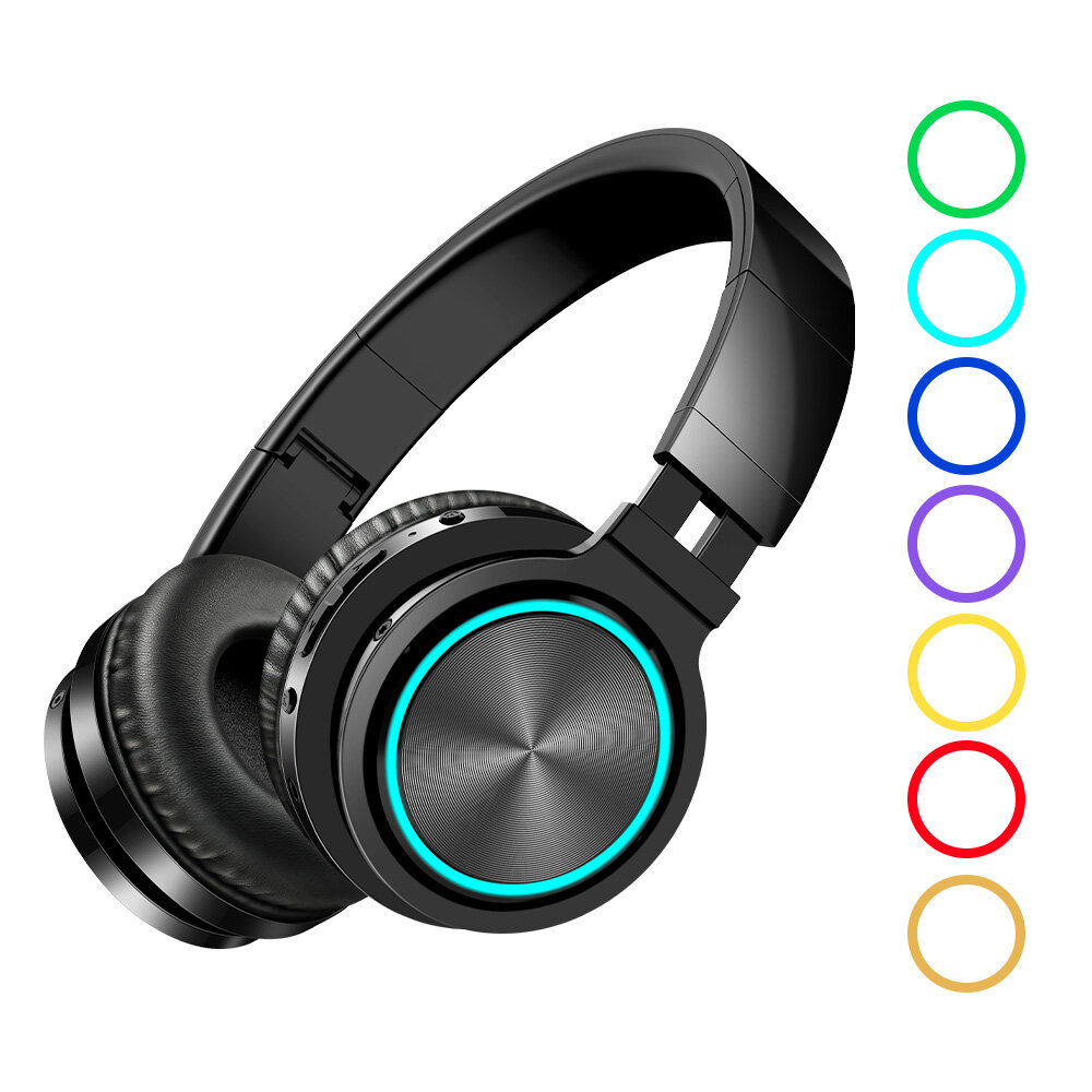 BlitzWolf® AIRAUX AA-ER1 bluetooth 5.0 Graphene Headphone Foldable RGB Earphones Over Ear...