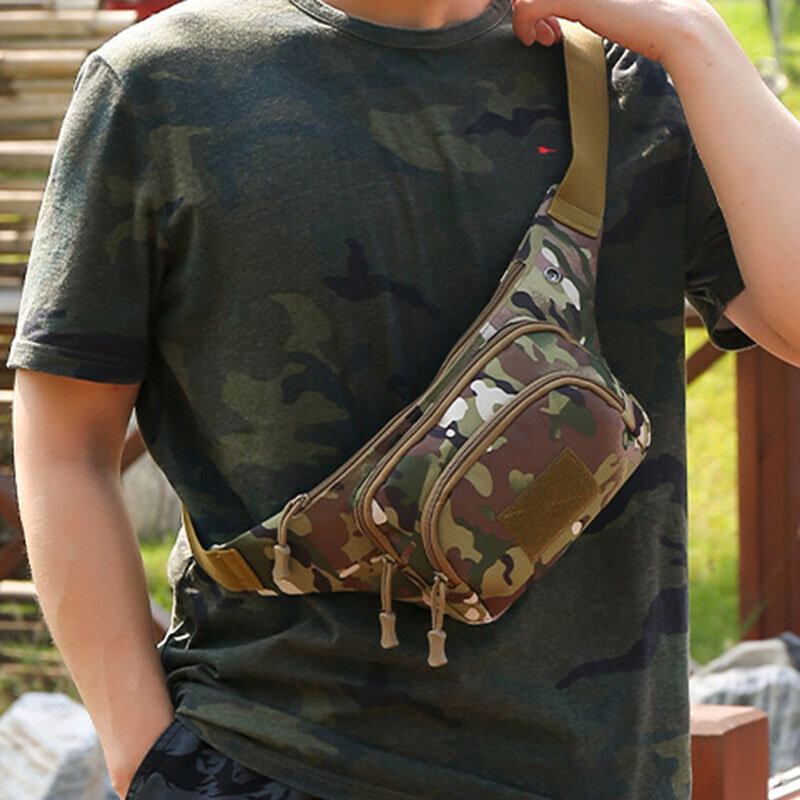 Heren Nylon Multi-carry Multi-pocket Outdoor Tactical Camouflage Riding Heuptas Schoudertas Borsttas