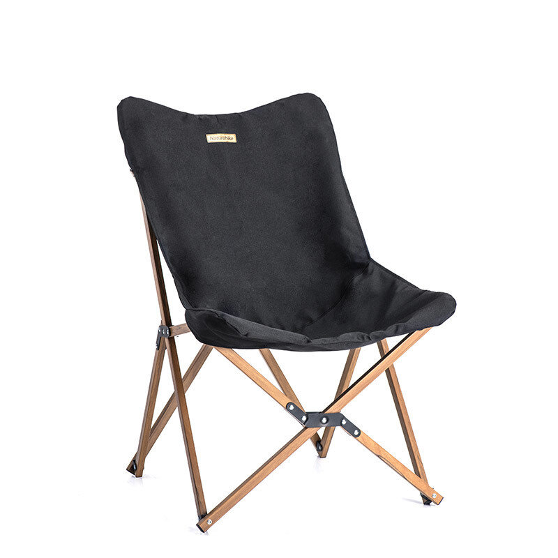 Cadeira dobrável preta Naturehike em Oxford 600D - cadeira de pesca ultraleve, assento de churrasco, camping, piquenique e viagem com carga máxima de 120 kg.