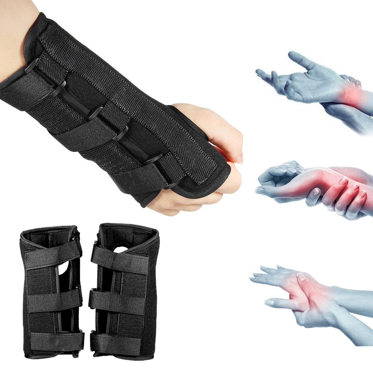 

Left / Right Wrist Guard Brace Carpal Tunnel Support Sprain Forearm Splint Band Strap Belt Wristband Hand Wrist Guard Su