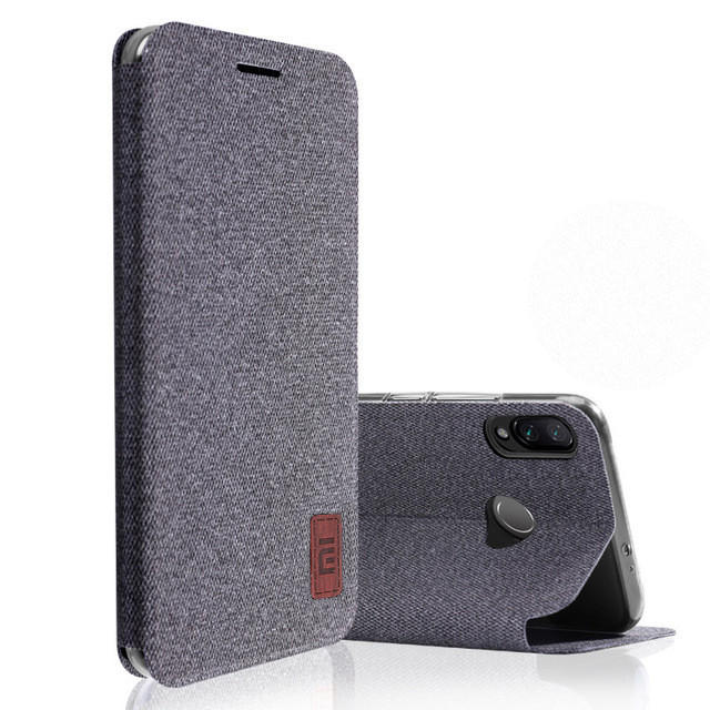 Bakeey Flip Shockproof Fabric Soft Silicone Edge Full Body Protective Case For Xiaomi Redmi Note 7 /