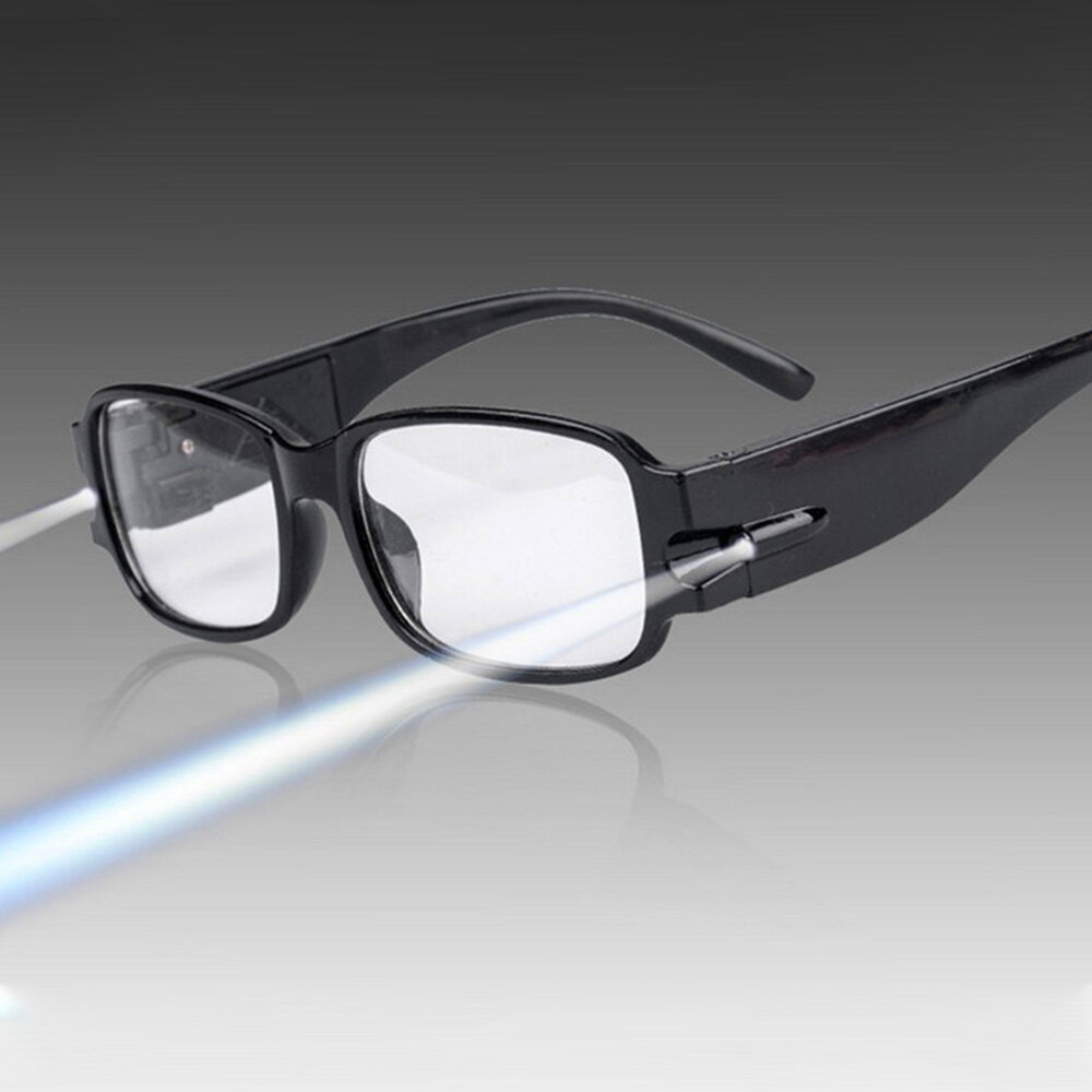 Men LED Lighting Night Presbyopic Glasses Plastic Resin Full Rectangle Frame Multifunctional Presbyo