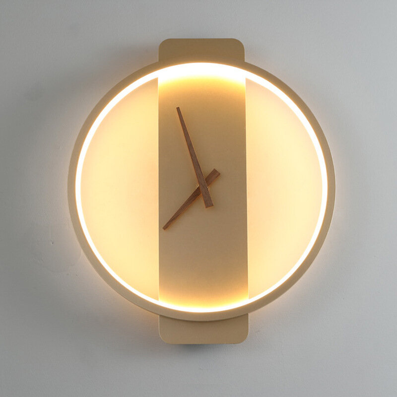 

Nordic LED Wall Lamps Art Clock Design Wall Sconce Creative Aisle Bedroom Living Room Background Wall Decor Wall Light L