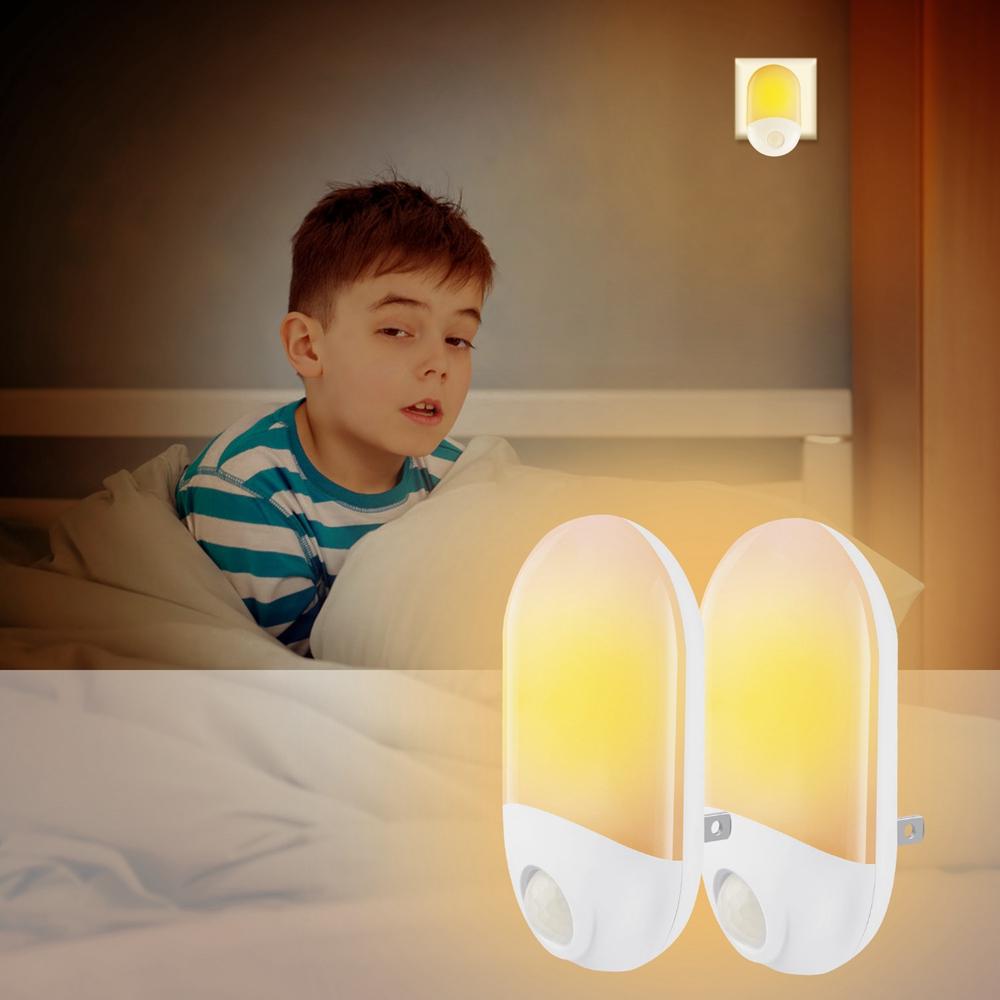 

2 шт. 0.7 Вт Свет Датчик и PIR Motion LED Ночная Стена Лампа Для Ребенка Детская Спальня AC100-240V