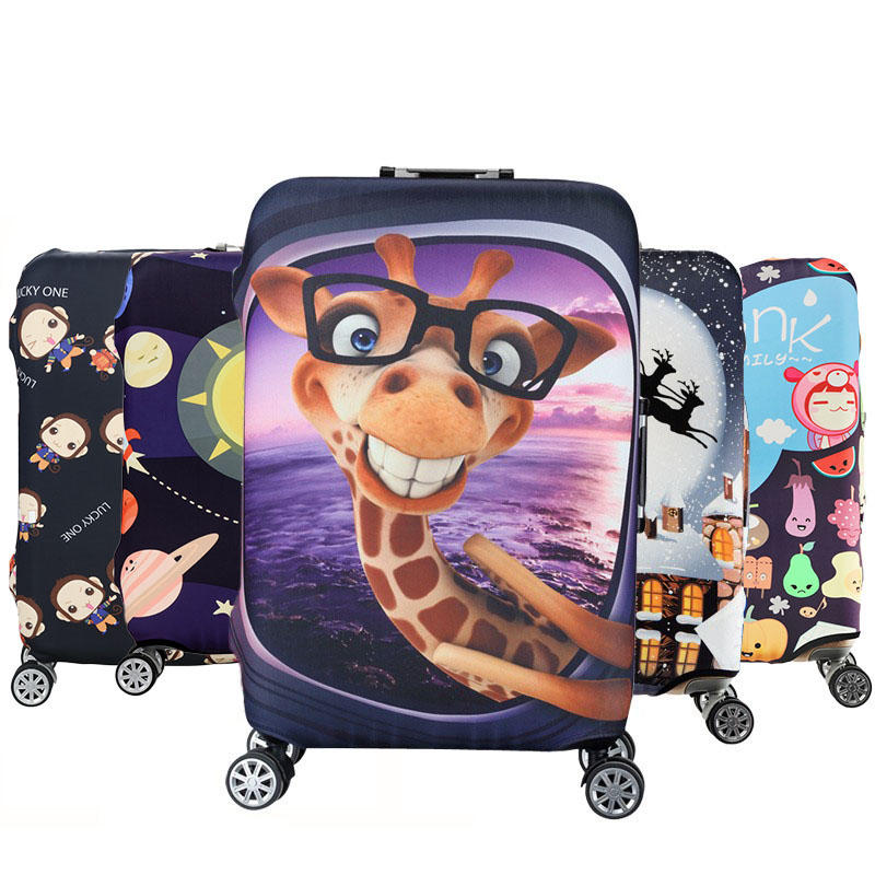 Honana Cartoon Cute Animal Elastic Luggage Cover Trolley Case Cover Warm Travel Suitcase Protector