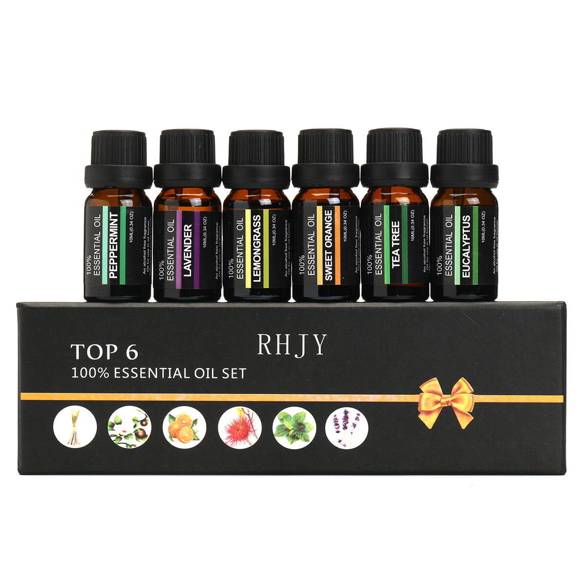 

RHJY 6Pcs / Set 10ml Pure Natural Aromatherapy Эфирное Маслоs Терапевтический Растение