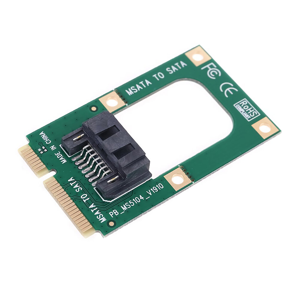 mSATA naar SATA-uitbreidingskaart Harde schijf-adapterkaart Mini SATA naar 7-pins SSD-converter met 