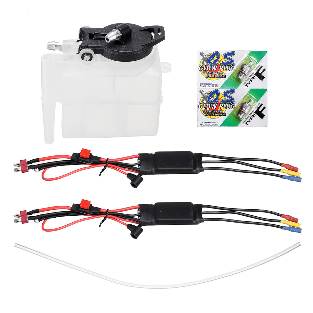 Toyan Oil Fuel Tank + Glow Spark Plug+Start ESC for Dual-Cylinder RC Four Stroke Engine Spare Parts