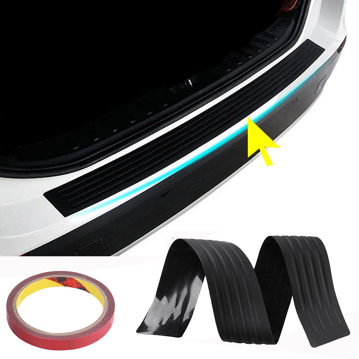 104 cm PVC Rubber Achterbumper Sill Protector Plaat Cover Guard Pad Molding voor VW / Audi / BMW SUV