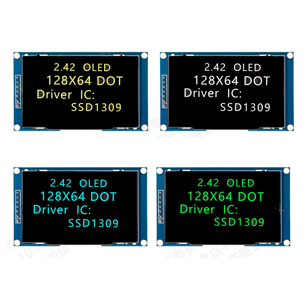 2.42 inch 7PIN OLED Display LCD Screen Module Resolution 128*64 SPI/IIC Interface SSD1309 Driver