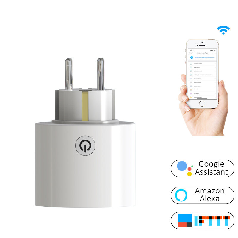 

Wi-Fi Smart Plug Стандартная мощность ЕС Разъем Приложение Smart Life/Tuya Дистанционное Управление Работа с Alexa Googl