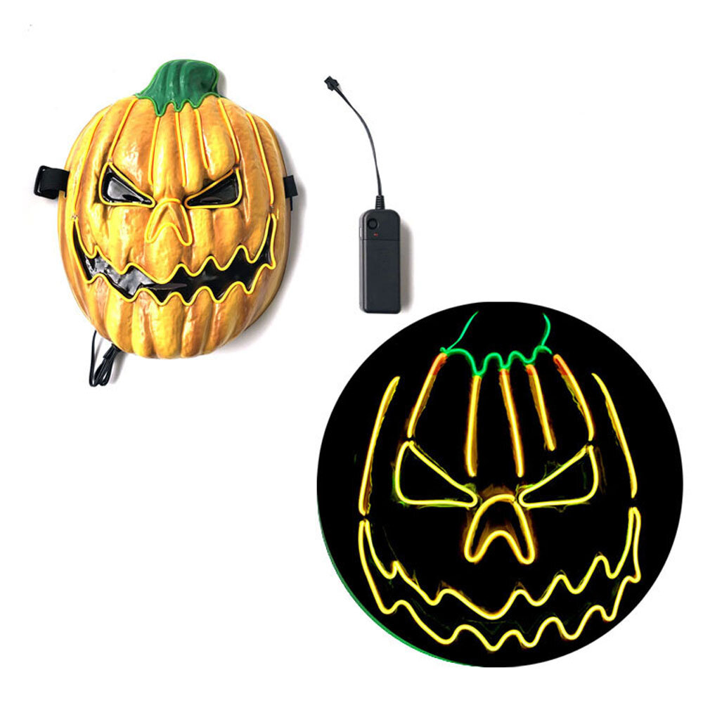 

Halloween LED Wire Mask Light Up Party EL Mask Cosplay Costume Supplies Glow In Dark Horror Pumpkin Masks