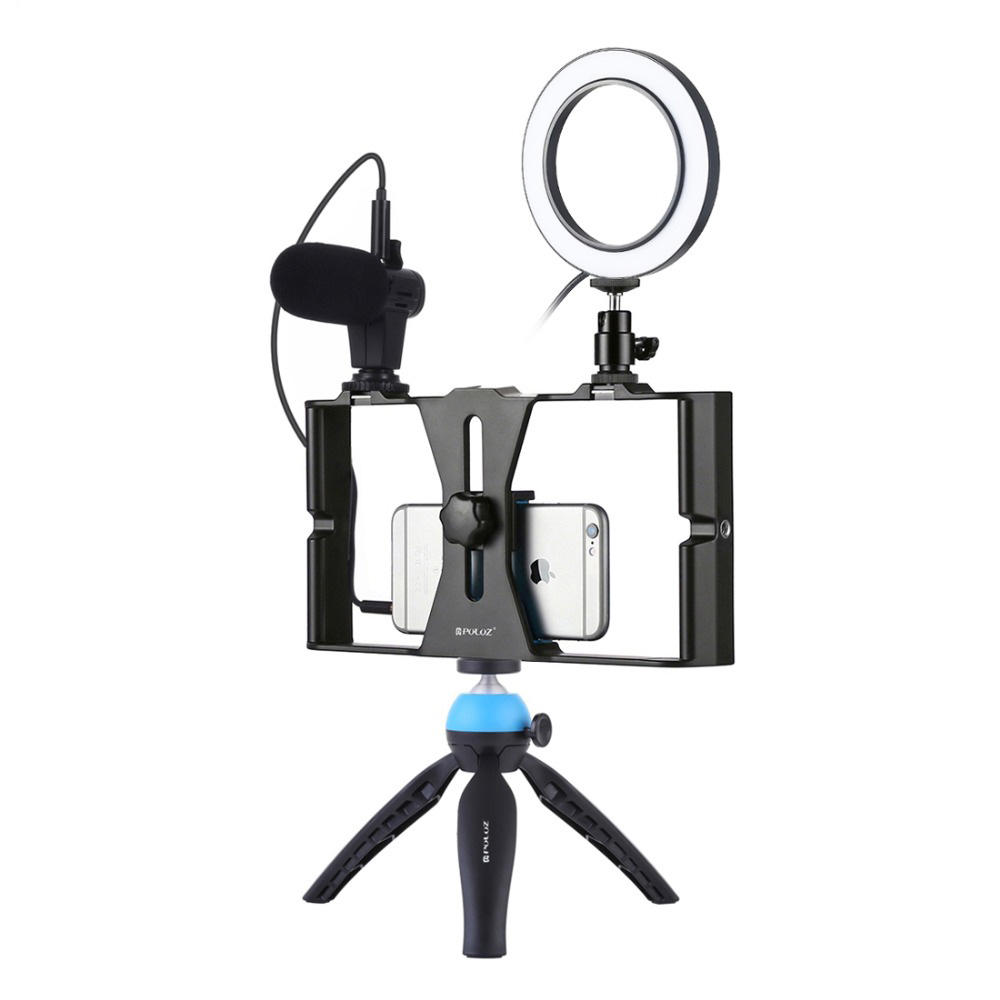 Puluz PKT3025 Rig Stabilizer Holder Vlog Video Ring Light Microfoon voor slimme telefoonfotografie