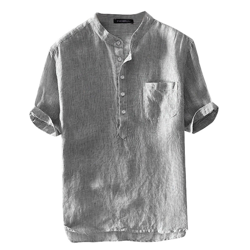 Moda masculina de férias manga curta camiseta de negócios casual blusa solta respirável camping viagem tops camiseta