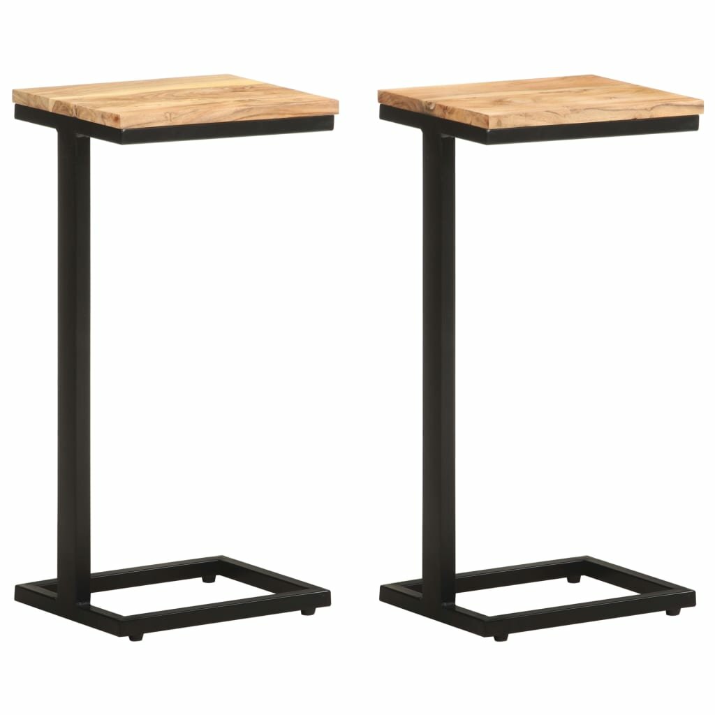 

Side Tables 2 pcs 12.4"x9.6"x25.4" Solid Acacia Wood
