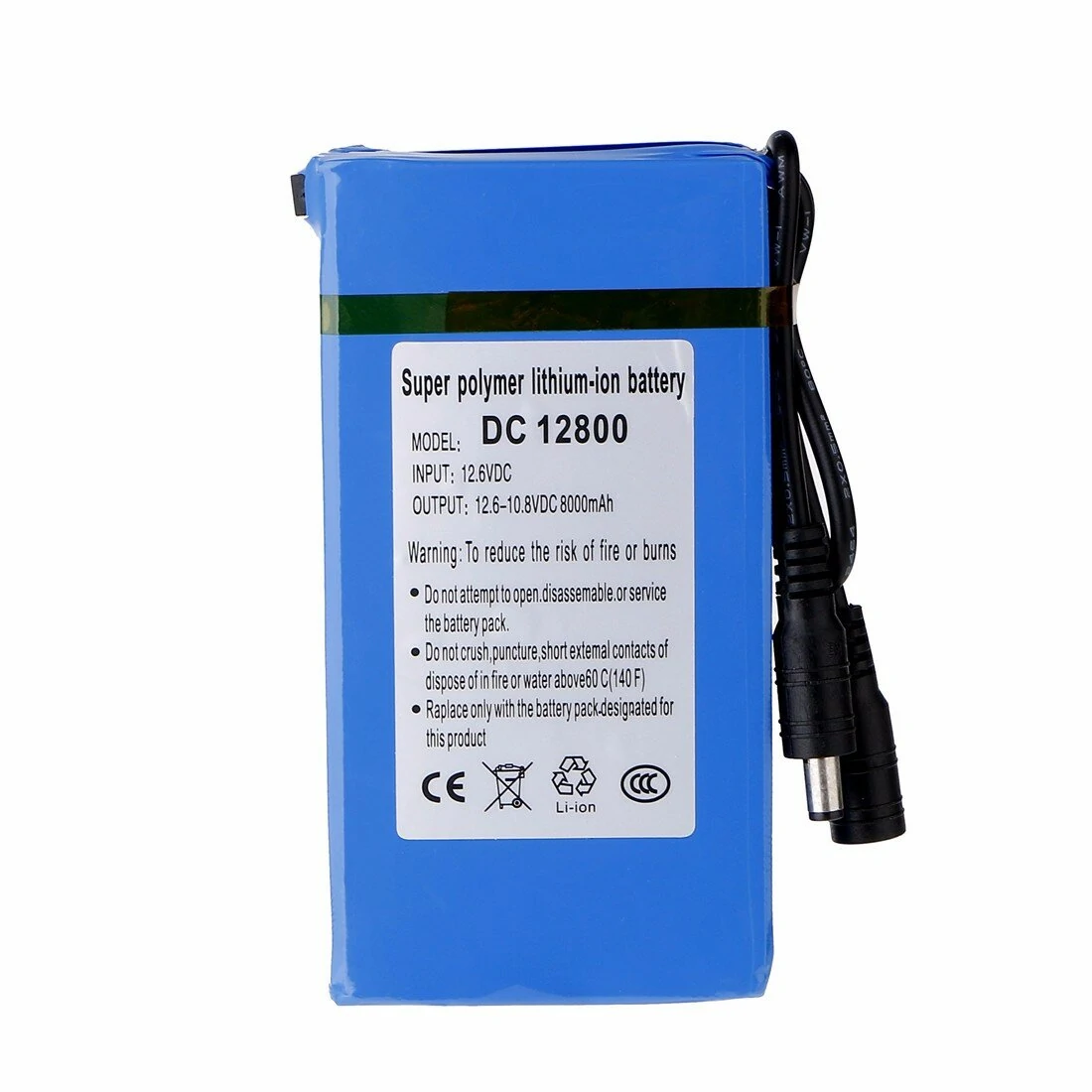 Dc12v 8000mah backup rechargeable li-ion battery for cctv camera us-plug motor monitoring